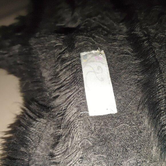 Large Free People Dark Grey Black Fuzzy Scarf Shawl 80 by 30 - Picture 13 of 14